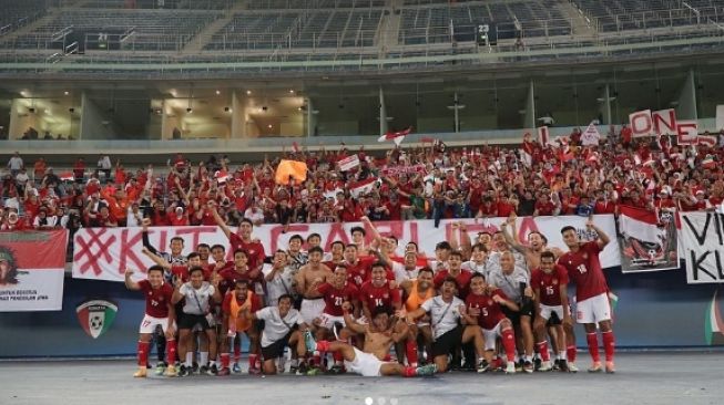 Timnas Indonesia lolos dari Kualifikasi Piala Asia 2023. (Instagram/novarianto30)